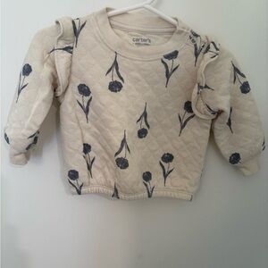 Carter's Cream and Blue Floral Sweatshirt